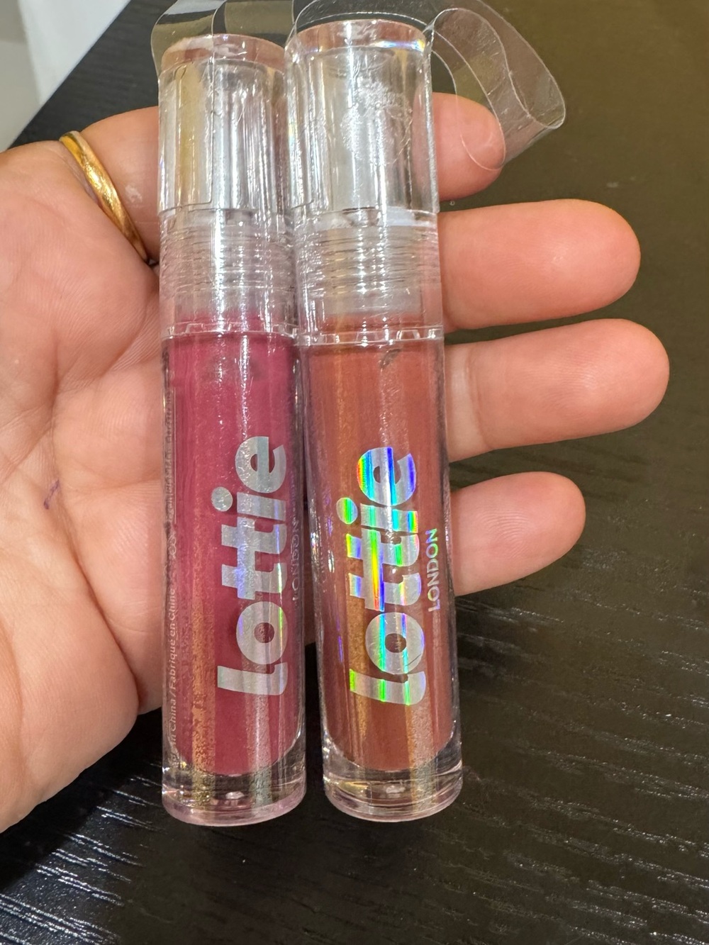 Lottie London shade Playful Pink & Naughty Nude lipgloss Duo brand new